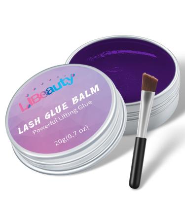 Libeauty Eye Lash Glue 20g Lash Lift Glue Balm Brow Glue Strong Sticky Grape Flavour Fast Drying Lashes Stick Easily Not Suitable for False Lashes Purple Grape