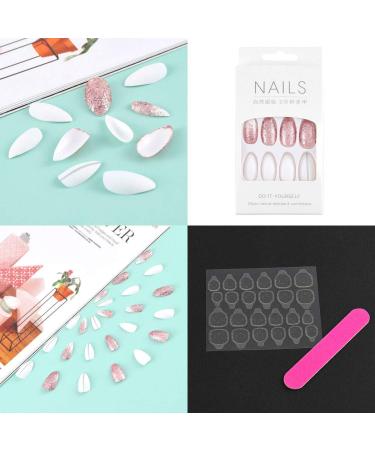 Sethexy Stiletto Matt False Nails 24 Medium Acrylic Press-On Fingernails for Women & Girls Complete Salon Art Design - Buy Online on GoSupps.com