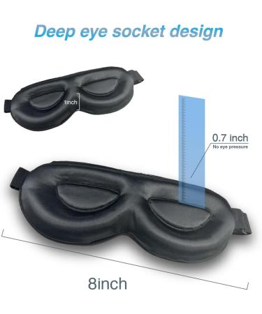 Buy PROMEED 100% Mulberry Silk Sleep Mask - 23 Momme 3D Contoured Eye Mask for Ultimate Comfort & Light Blocking (Navy Blue - Buy Online on GoSupps.com