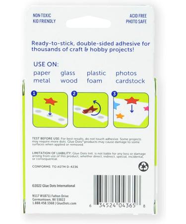 Glue Dots Craft Dots, Clear, Double-Sided, 1/2, Roll of 200 (08165E) Craft  Dots Roll