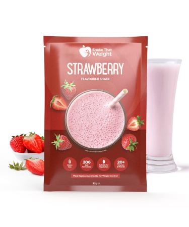 Shake That Weight 1x Diet Shake - Strawberry - Meal Replacement Plan for Weight Loss - Very Low-Calorie Diet - VLCD - High Protein High Fibre Gluten Free Vegetarian Strawberry 33.00 g (Pack of 1)