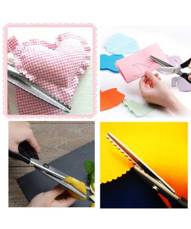 Stainless Steel Fabric Paper Pinking Craft Scissors - Zig Zag Serrated Edges - 4mm Size - for Embroidery, Sewing, and Upholstery - Buy Online on GoSupps.com