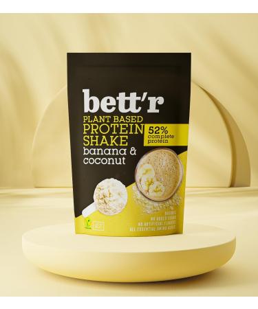 Bett'r BIO Protein Shake Banana and Coconut - Organic Vegan Gluten Free Soy Free and Dairy Free - 450g - Buy Online on GoSupps.com