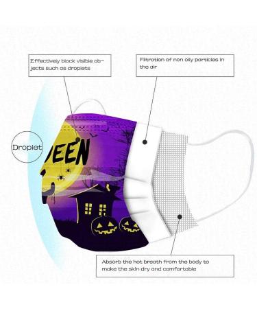 3 Ply Disposable_Face_Mask with Halloween Cute Pattern Design Comfortable Covers Suitable For Adults Outdoor Use Protection - Buy Online on GoSupps.com