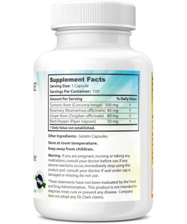 Dr Clark Store Turmeric & Black Pepper Extract 710mg, 100 Capsules, Immune Support, Antioxidant, Digestion Health Supplement for Adults - Buy Online on GoSupps.com