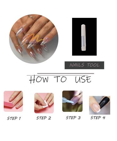 MISUD Medium Stiletto Chrome Gradient Press on Nails - 24 pcs AImond Fake Nails - Buy Online on GoSupps.com
