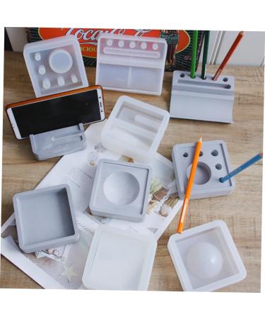 NUOBESTY for Practical Household DIY Tones Holder Molds Shaped Pen Mould Phone Resin Lipstick Square Drip White 9.5X9.5X3CM - Buy Online on GoSupps.com