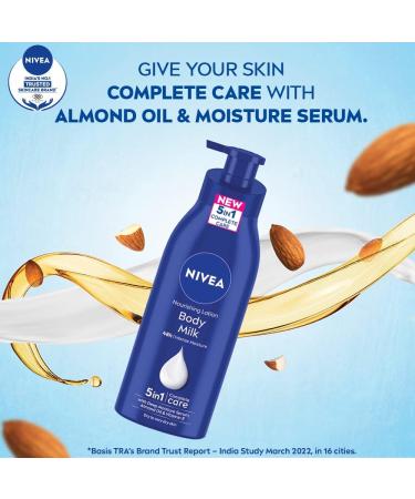 NIVEA Nourishing Body Milk Richly Caring Lotion 48 Hour Deep Moisture for Very Dry Skin Almond Oil + Deep Moisture Serum Fast-Absorbing Non-Greasy Rich Cream 400ml Pack of 2 - Buy Online on GoSupps.com