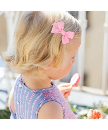 20 Pcs Baby Girls Hair Clips - Mini Bows Grosgrain Ribbon Hair Pins for Toddlers - Buy Online on GoSupps.com