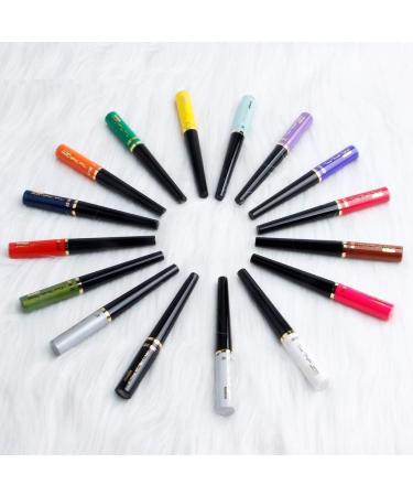 Rechoo 16 Colors Matte & Metal Waterproof Liquid Eyeliner Set - Highly Pigmented Eye Liner Pencil in Multicolor Shades - Buy Online on GoSupps.com