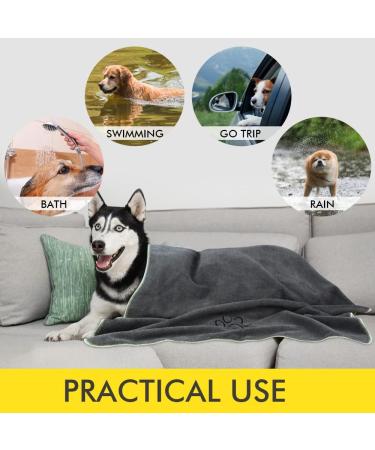 Buy Kinhwa Extra Absorbent Microfiber Dog Towel XXL 76x127cm - Quick-Drying Soft & Durable for Pets - Ideal for Dogs & Cats - Gray - Buy Online on GoSupps.com