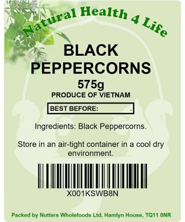 Natural Health 4 Life Dried Spices Whole Black Peppercorns Seasoning 575 g in PET Jar with Shaker Lid (1 Jar) 575g - Buy Online on GoSupps.com