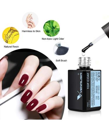 VENALISA 15ml No Wipe Top Coat Gel Nail Polish - Scratch Resistant High Gloss Finish for Long Lasting DIY Nail Art - Soak Off, Strong & Tempered - Home Beauty Gifts - Buy Online on GoSupps.com
