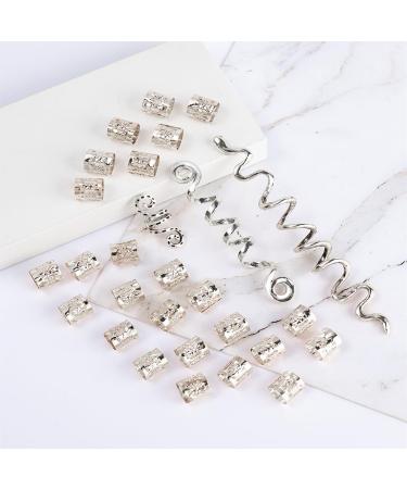 Tadipri Dreadlock Beads Spiral Clips Hair Braid Beads Hair Beads Dreadlocks 28 Pieces Dreadlocks for Hair Accessories Decoration for Men and Women (Silver) - Buy Online on GoSupps.com