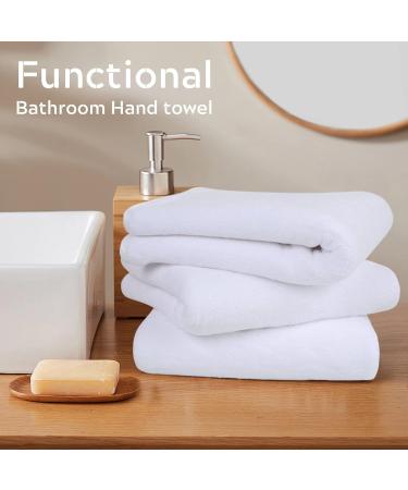SINLAND Microfiber Hand Towel 3 Pack - Super Soft Makeup Remover Cloth for Home Spa - 16x30 White Towels for Bathroom and Face Cleansing - Buy Online on GoSupps.com
