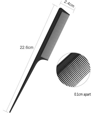 JeoPoom Needle Handle Comb Carbon Comb Break-Proof Antistatic For Hair & Beard For Men And Women With Different Types Of Hair PointedTail - Buy Online on GoSupps.com