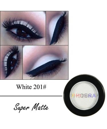 Phoera AQUAPURITY Waterproof Matte Eyeshadow Palette - 12 Pigment Colors - Long Lasting Face Powder Eye Shadow - 201 WHITE - Buy Online on GoSupps.com
