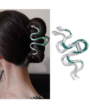 Bartosi Green Snake Hair Claw Clips Metal Hair Claws Non Slip Hair Clips Fashionable Claws Hair Clip Halloween Gothic Claw Clips Gothic Hair Clamp Hair Accessories for Women and Girls (1PCS) Set 2