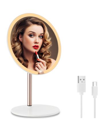 OTAZWA Professional Makeup Mirror with Lights 8.5 HD Touch Screen Vanity Mirror Lighted Makeup Mirror 3 Color LED Dimmable Desk Lit Cosmetic Mirror Portable Rechargeable Travel Mirror Women Gift