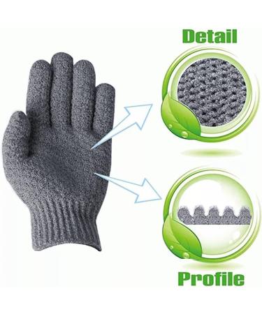 Exfoliating Gloves 02 Pairs for Shower Tan Remover SASPOLO Dead Skin Scrub Korean Body Exfoliator for Legs & Arms Hair Removal Grey & Blue - Buy Online on GoSupps.com