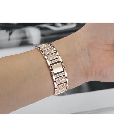 Mtozon Bling Bands for Fitbit Charge 5 - Dressy Metal Bracelet with Luxurious Rhinestones - Women's Soft Gold Wristband Replacement - Buy Online on GoSupps.com