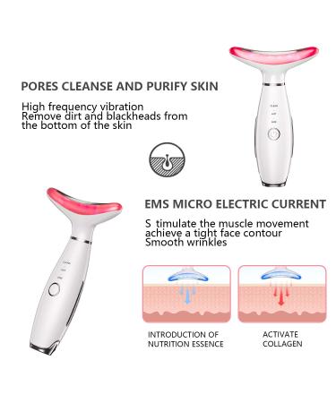 Anti-Wrinkles Face Neck Massager - Vibration Facial Device with Triple Action Modes for Tightening and Smoothing Skin - White - Buy Online on GoSupps.com
