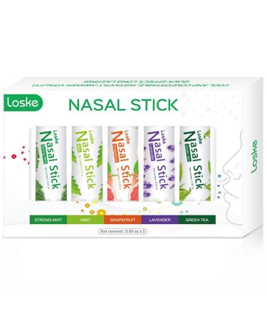 Nasal Stick Instant Relief and Refreshment Travel Size Quick Acting Long Lasting Invigorating Scent Non Irritating Nasal Inhaler (Large Mint Strong Mint Grapefruit Lavender Green Tea) Mint Strong Mint Grapefruit