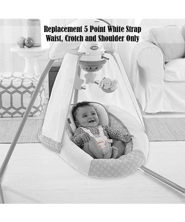 F-Price Replacement Part for Fisher-Price Cradle 'n Swing - 5 Point White Strap Set - Waist, Crotch, Shoulder - Compatible with Multiple Models - Buy Online on GoSupps.com
