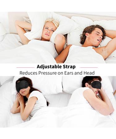 10 Soft & Breathable Sleep Masks for Side Sleepers - Light-Blocking Adjustable Blindfolds for Men Women & Kids - Black - Ideal for Comfortable Sleep - Buy Online on GoSupps.com