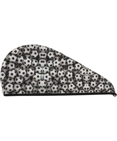 Soccer Sea Print Coral Velvet Hair Cap Towel for Women - Absorbent & Quick-Dry for Swimming & Wet Hair - Buy Online on GoSupps.com