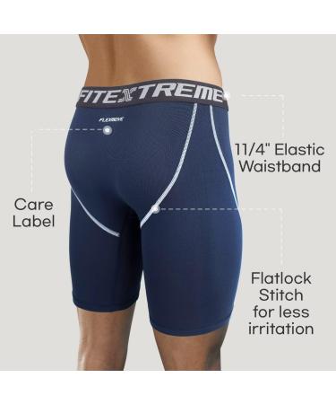 FITEXTREME Men's Compression Shorts 3 Pack - Cool Dry Mesh for Running & Workout - Athletic Small Short Mix - Buy Online on GoSupps.com