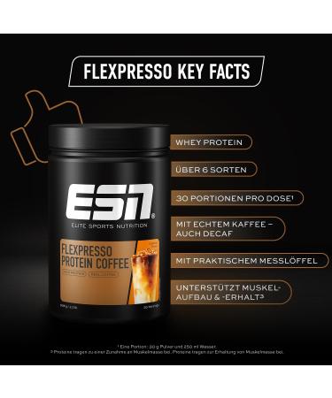 Buy ESN FlexPresso Protein Coffee 2-Pack - Creamy Caramel 22g Protein Free Shaker Made in Germany - International Shipping Available - Buy Online on GoSupps.com