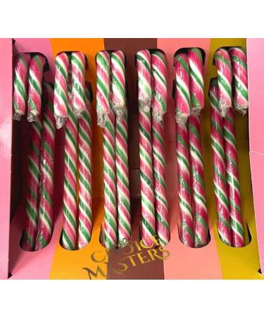 Candy Cane - 12 Peppermint Candy Canes Christmas Candy Sticks Natural Colours & Flavour/Vegan/Vegetarian/Gluten Free/Traditional Red Green & White Candy Canes 170g - Buy Online on GoSupps.com