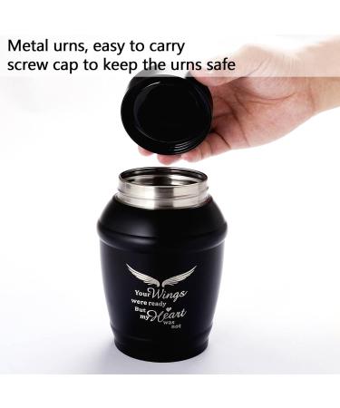 LINES ARTE 5.7 Inches Medium Size Urns for Human Ashes Adult Male Black Cremation Urns for Adult Ashes Angel Wings Decorative Urns M Black Wings - Buy Online on GoSupps.com