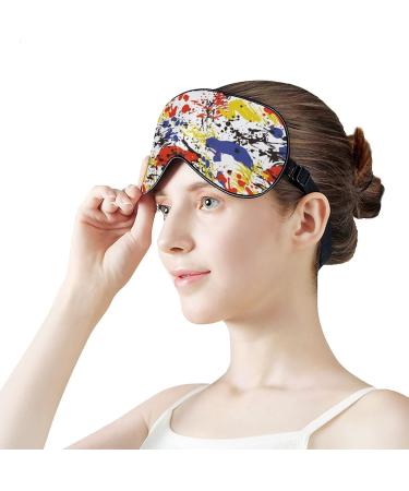 Colorful Ink Splashes Sleep Mask for Women | Adjustable Eye Shades with Elastic Strap | Perfect for Travel & Relaxation - Buy Online on GoSupps.com