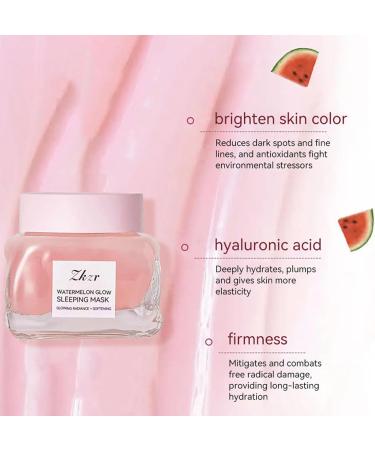 Watermelon Pink Glow Sleeping Mask Hydra Moist Sleeping Mask Hydra Moisturizer Hydrating + Anti-Aging Overnight Face Mask for Smooth Skin Reduce Redness and wrinkles 50ml - Buy Online on GoSupps.com
