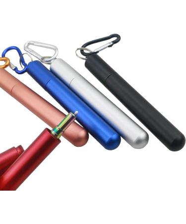FJZFXKZL Straws Reusable Metal Straws Foldable Stainless Steel Straws Portable Keychain Telescopic Travel with Cleaning Brush Straws Straw (Color : Black-Black) - Buy Online on GoSupps.com