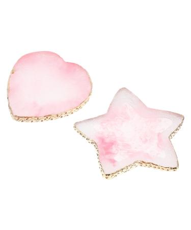 2 x nail color palette made of art resin nail art palette color palette star heart shape nail gel color make-up display panel jewelry presentation tablet cosmetic mixer for women and girls rose