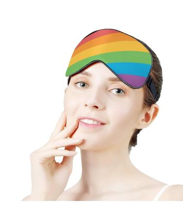 Pride Month LGBTQ Rainbow Sleep Mask | Blackout Eye Cover for Women Men | Adjustable Strap for Yoga Travel Nap - Buy Online on GoSupps.com