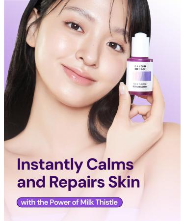 BANOBAGI Milk Thistle Repair Serum | Korean Skin Care Face Moisturizer Hydrating Serum for Face | Korean Moisturizer Skin Firming Face Serum for Glowing Skin w/ 70% Burdock Root Extracts (1.01 oz) - Buy Online on GoSupps.com