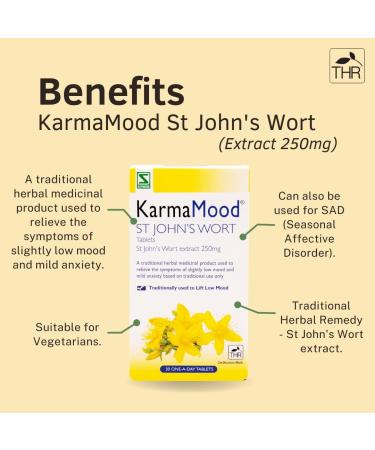 Schwabe KarmaMood St John's Wort Extract 250mg - Natural Remedy for Low Mood and Anxiety - 30 Tablets - Buy Online on GoSupps.com