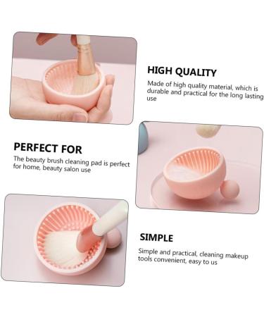 Ipetboom 1pc Silicone Scrub Pad Braces Cleaner Brush Cleaning Plate Brush Cleaner Mat Hair Brush Cleaner Cleaning Brush Scrubber Mat Make up Silica Gel Makeup Brush Cleaning Board Pink - Buy Online on GoSupps.com