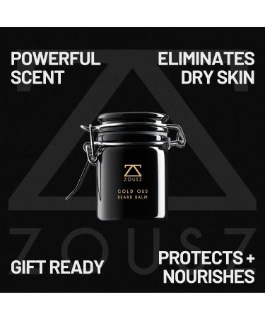 ZOUSZ Gold Oud Premium Beard Balm - Earthy Oud Scented Beard Grooming Butter | 50g - Buy Online on GoSupps.com
