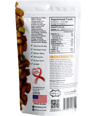 Barn Dad Nutrition CHXN-SNX Protein Bites - Kung Pao with Dry Roasted Peas & Pretzels (7 Servings, 56g Protein) - 7.15oz - Buy Online on GoSupps.com