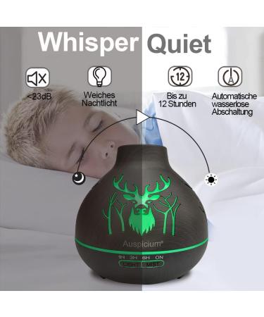 500ml Dark Brown Essential Oil Diffuser 15 Color LED 3 Timer Modes & Auto Shutoff | Aromatherapy Humidifier - Buy Online on GoSupps.com