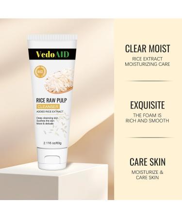 Lanemay Rice Raw Pulp Cleanser with Niacinamide Vitamin B3 Clean Skin Formula 2.116 oz/60g (1 Cleanser) 1 Cleanser - Buy Online on GoSupps.com