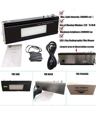 VTSYIQI Industrial NDT LED Film Viewer Ultra-high luminance X-Ray Radiographic Film Viewer With Maximum brightness 800000 Lux Light Intensity 300000 cd/㎡ 220mmx75mm for NDT Testing - Buy Online on GoSupps.com