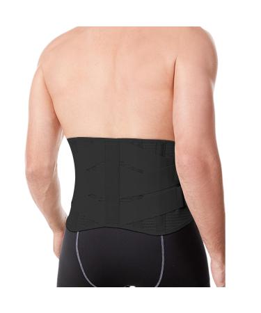 Siopob Back Brace | Anti-Skid Lumbar Support - Lower Back Brace With Adjustable Support Straps Anti-Skid Sweat- Band Com-fortable Gym Accessories Black Size S