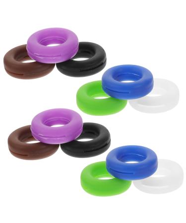 Gleavi 12 sentences encasing packages wrapping to pack colors mix circle ring glasses accessories silicone glasses frame handles schnapps glasses slide -resistant ears round sleeves as shown