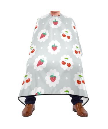 Waterproof Barber Cape -strawberry pattern cute Cheetah Haircut Bib for Men Unisex Hair Cutting Cape(8rp1a)